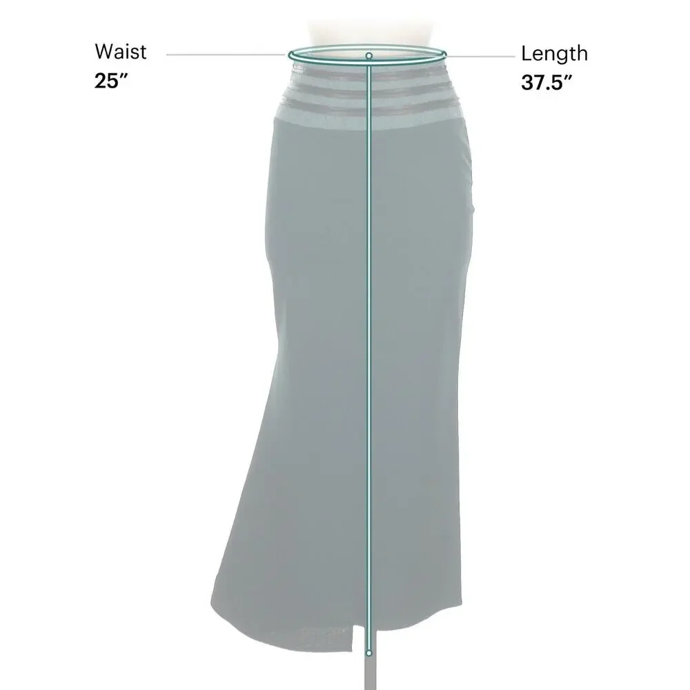 Pier Antonio Gaspari Womens Skirt Wool Leather Green Asymmetrical 6